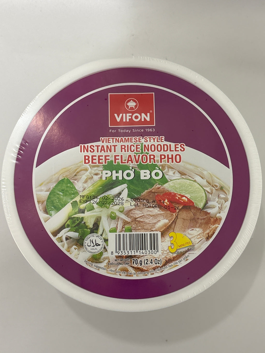 Vifon 越南河粉 - 越式牛肉風味碗麵 70克