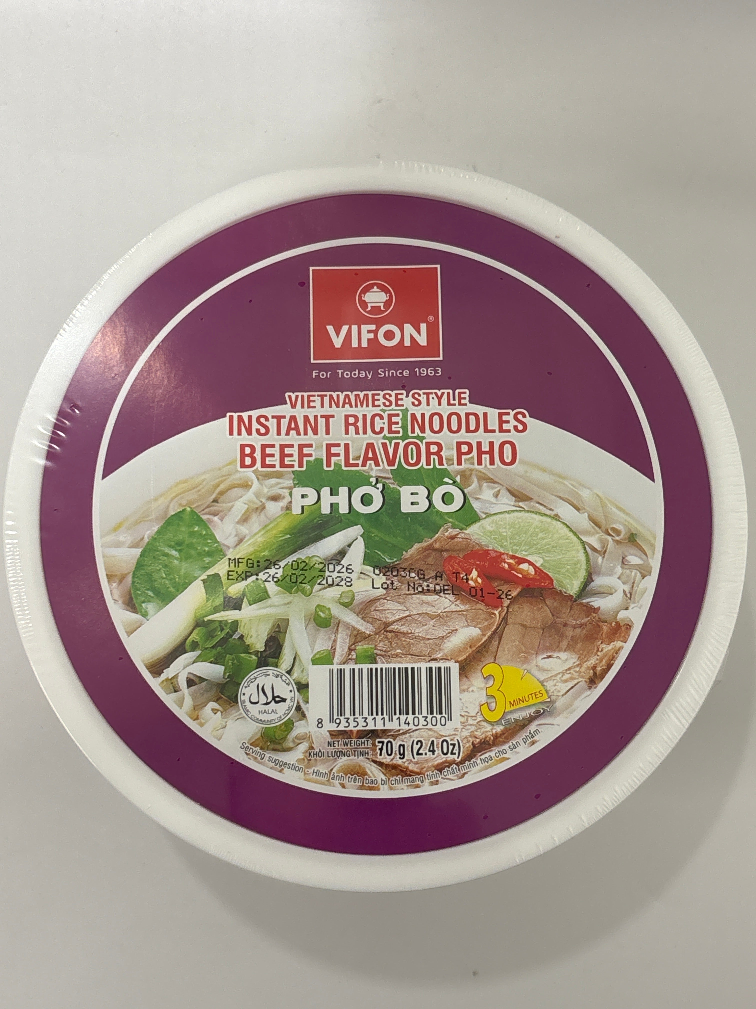 Vifon 越南河粉 - 越式牛肉風味碗麵 70克