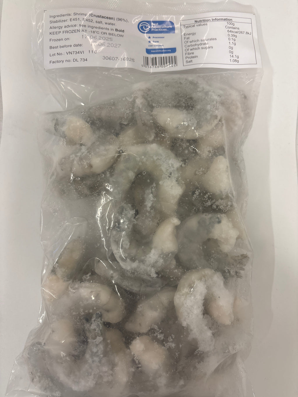 Frozen Peeled & Deveined RAW Prawn 21/25 Net 700g