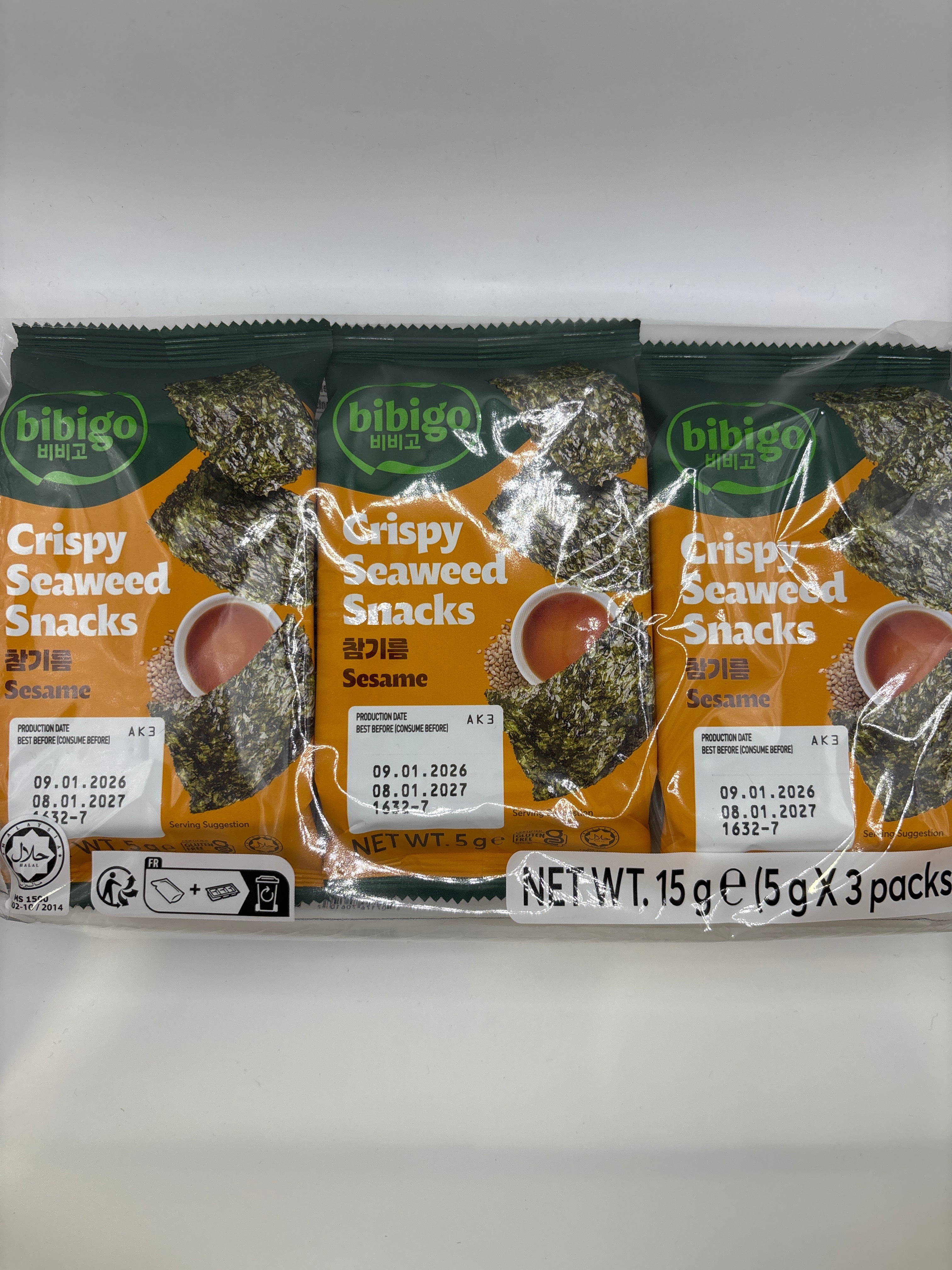 CJ Bibigo Crispy Seaweed Sesame 5g x 3