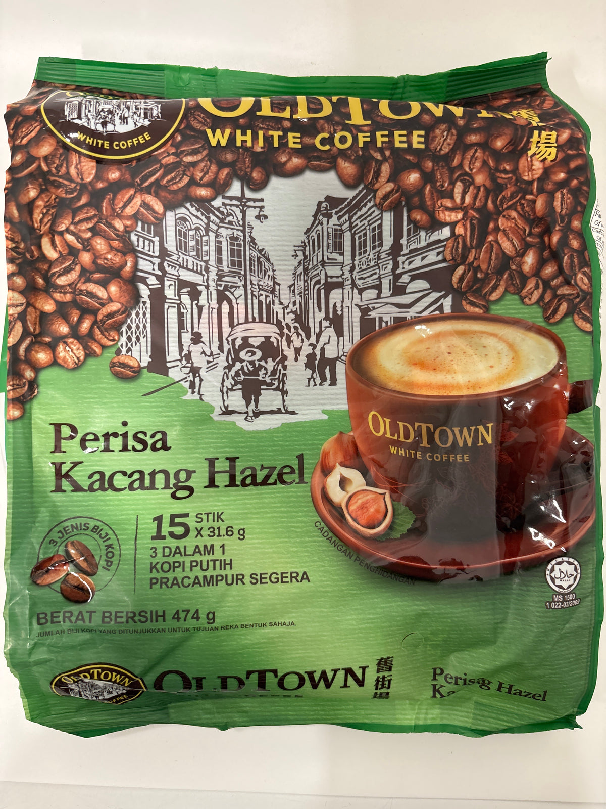 Old Town 3 in 1 White Coffee - Hazelnut 15*31.6g