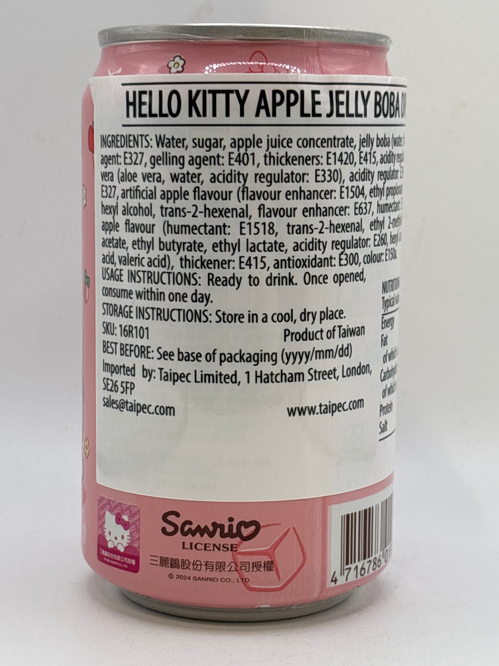 Hello Kitty Apple Jelly Boba Drink 310ml