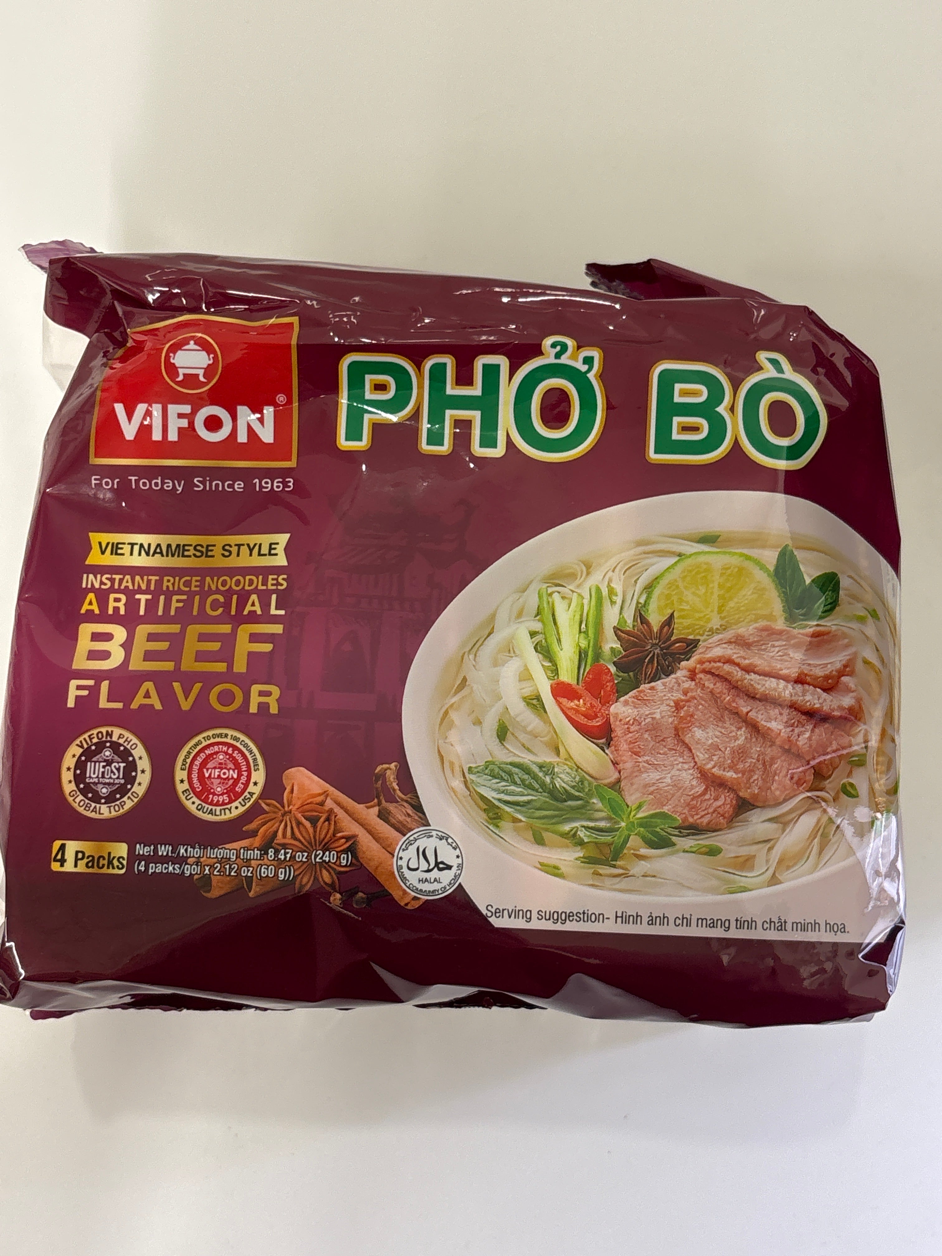 Vifon 河粉速食米粉 - 牛肉風味 (4包 x 60克)