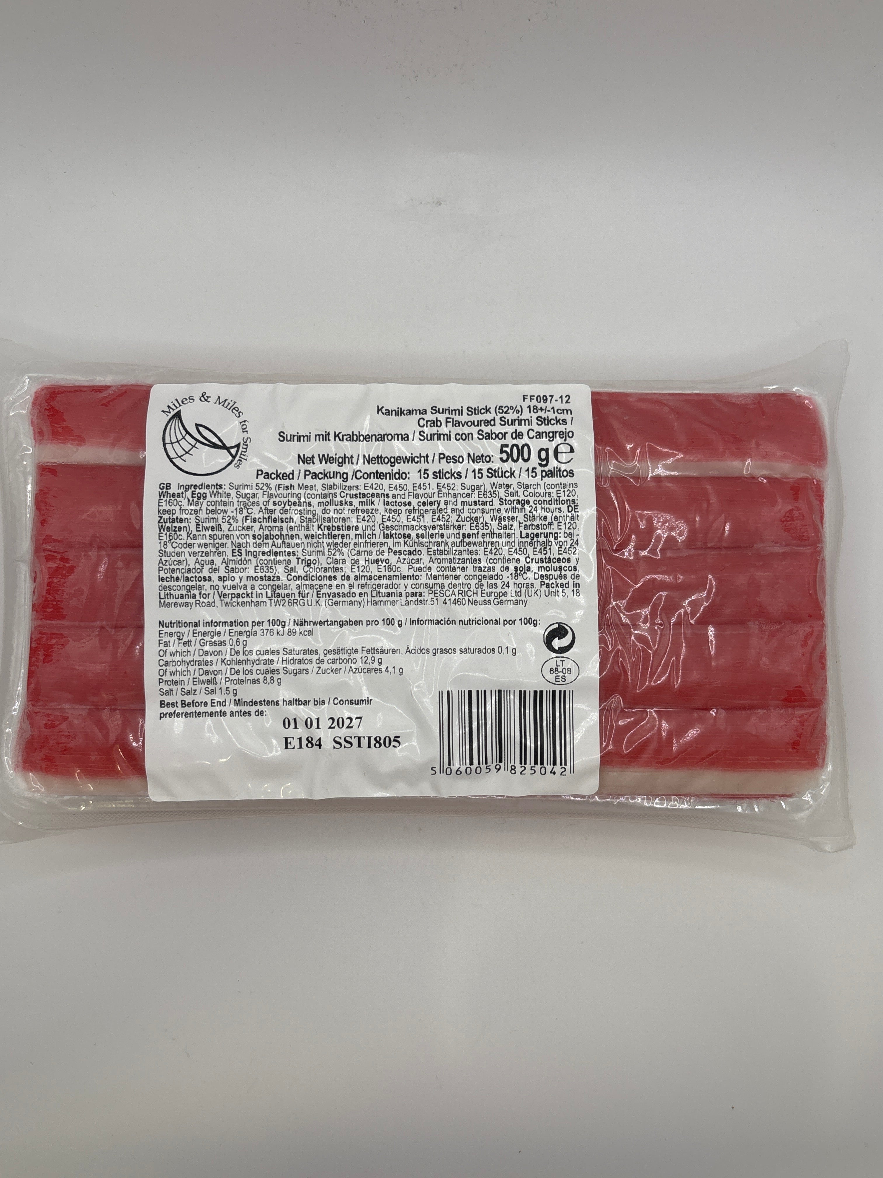 Premium Crab Flavoured Sticks 18cm 500g