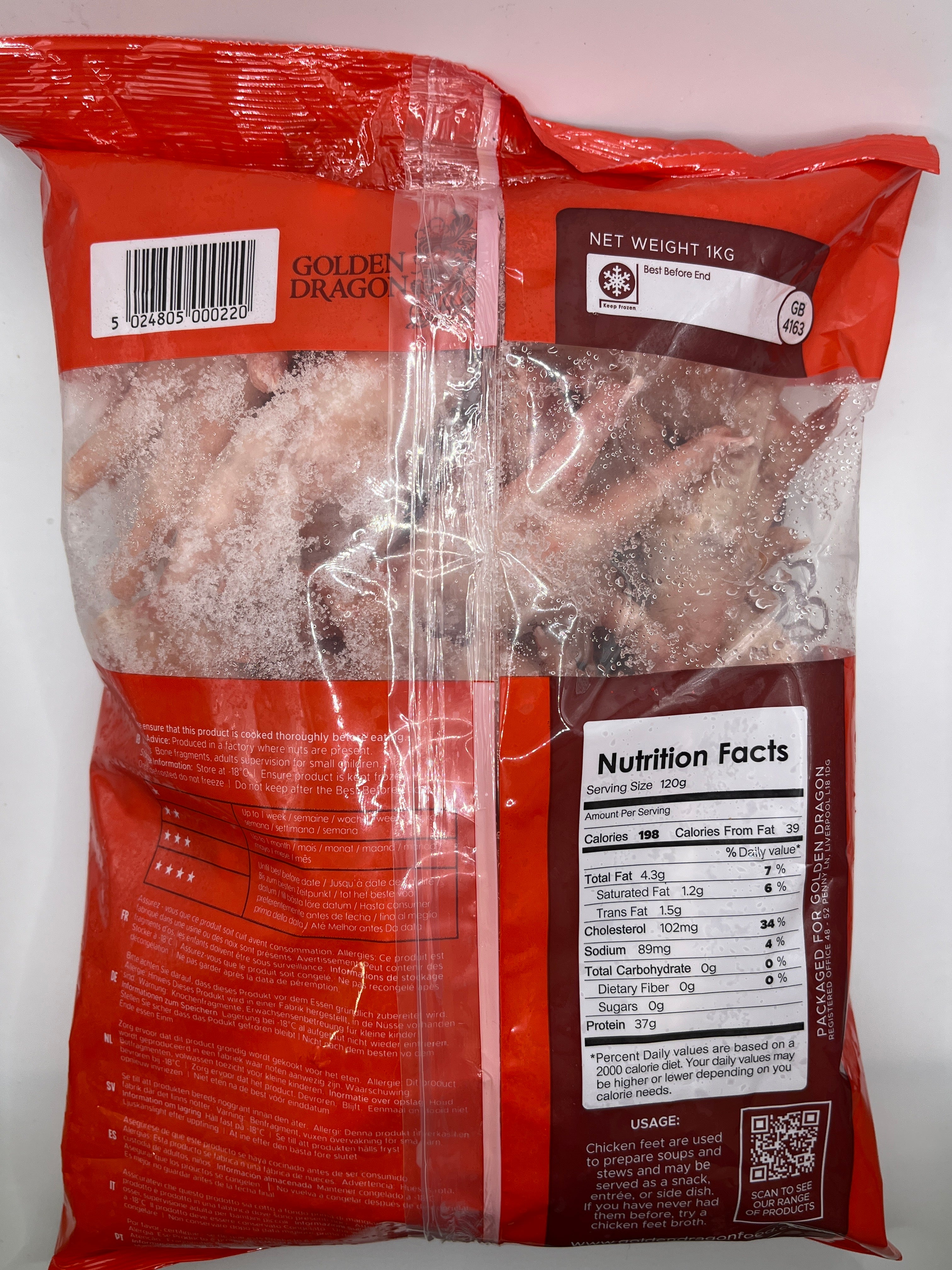 GD Frozen Large Chicken Paws 1kg (Frozen)
