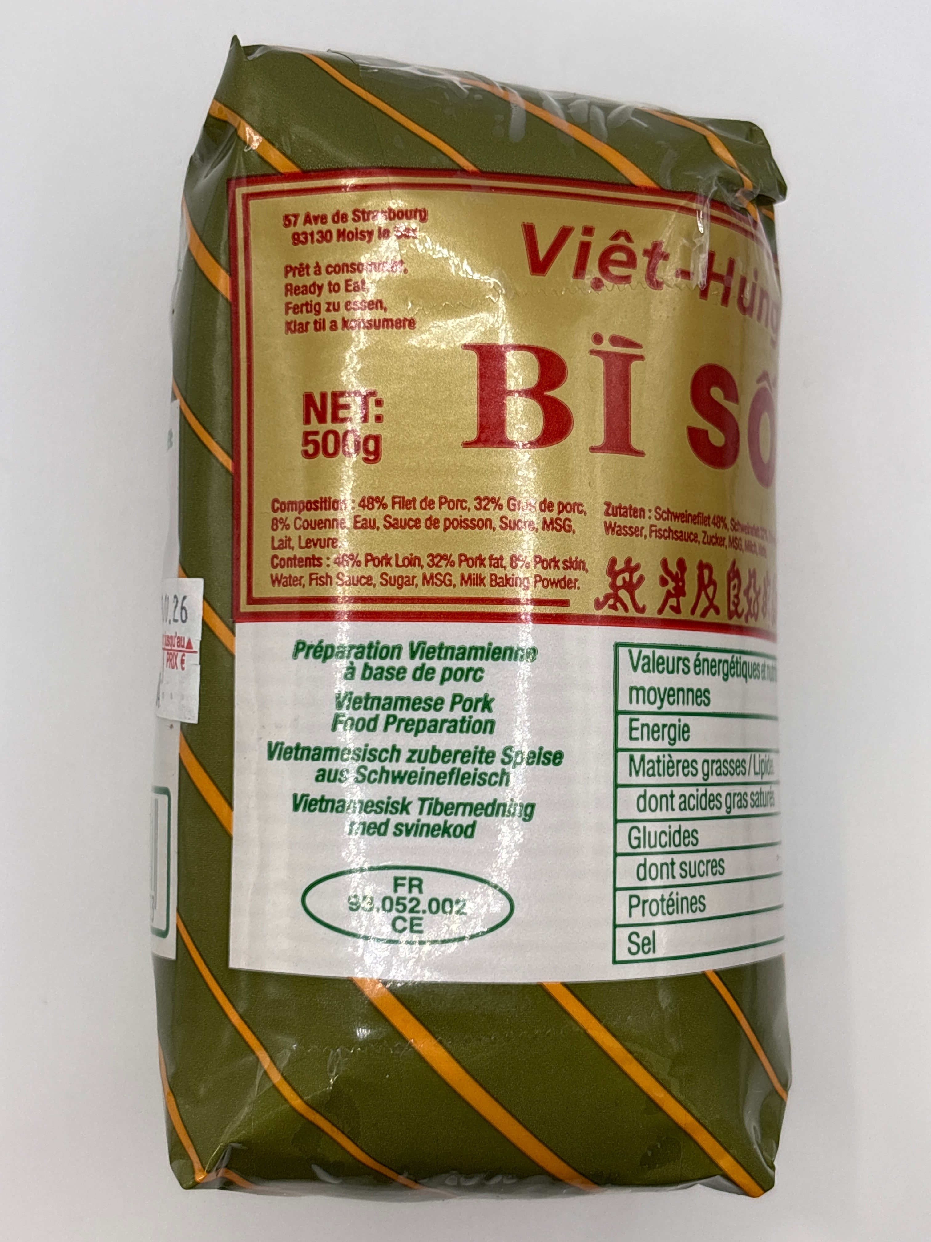 VIET HUNG Pork Roll with Pork Skin /Gio Bi So 1 500g (Chilled)