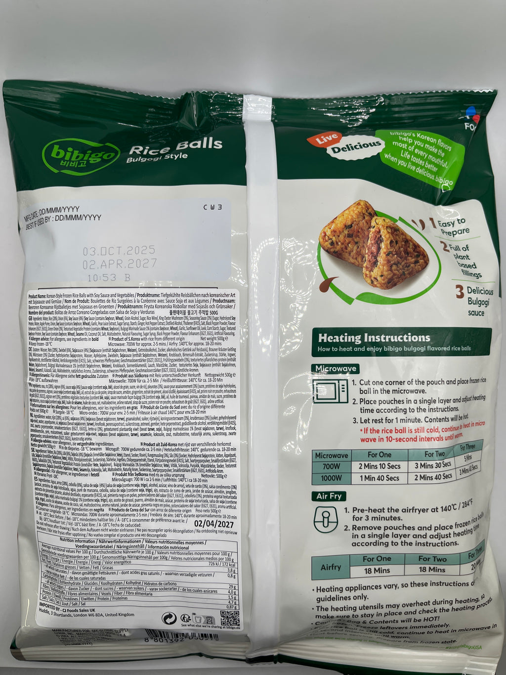 Bibigo Fried RiceBall Vegan Bulgogi 500g