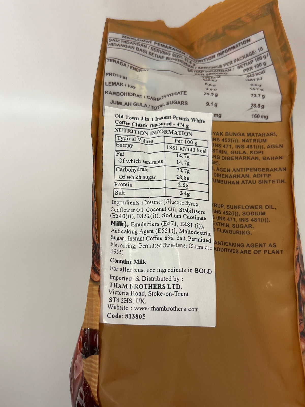 Old Town 3 in 1 White Coffee - Classic 15*40g