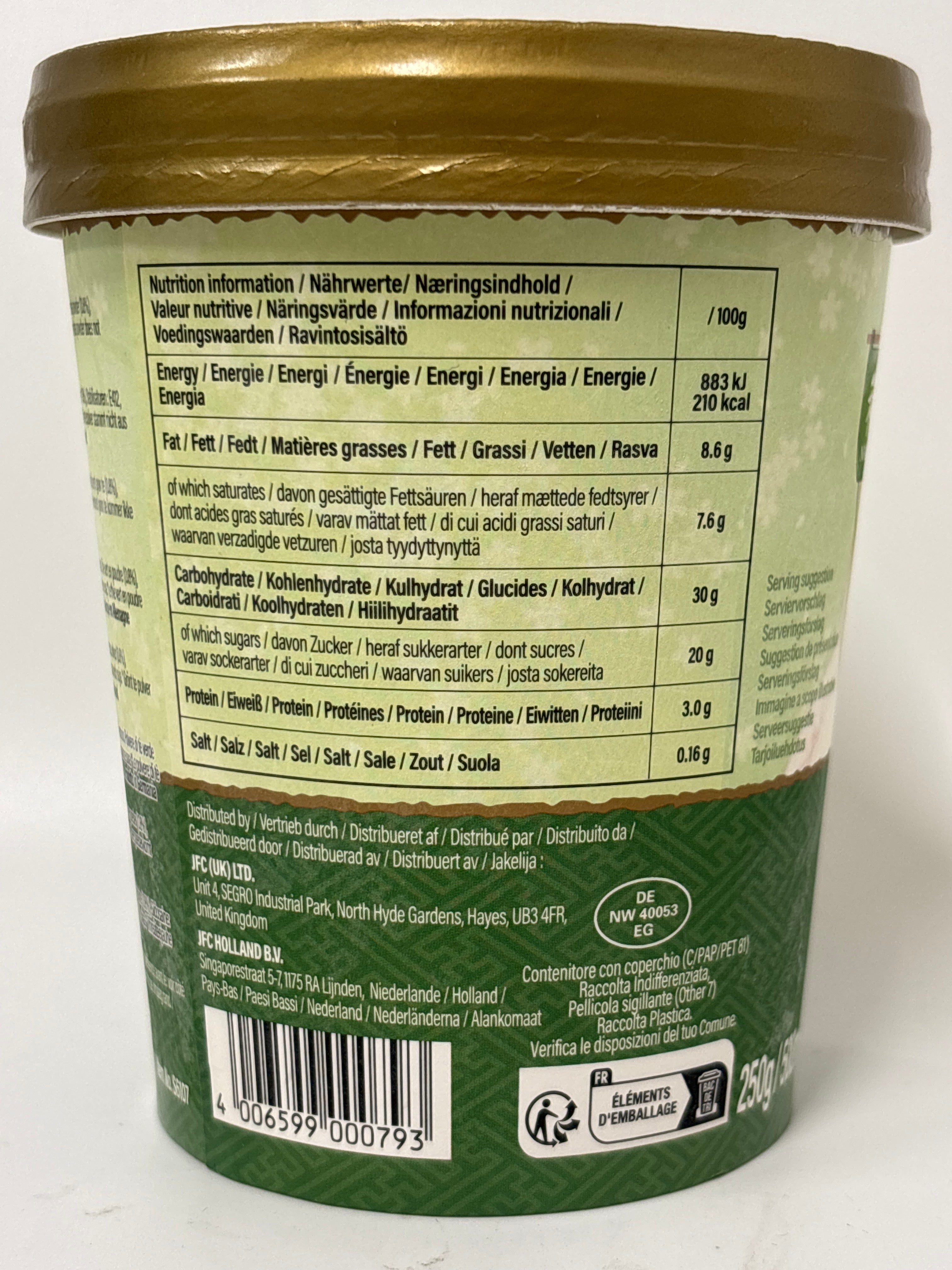 JFC Matcha Ice Cream 500ml (Frozen)