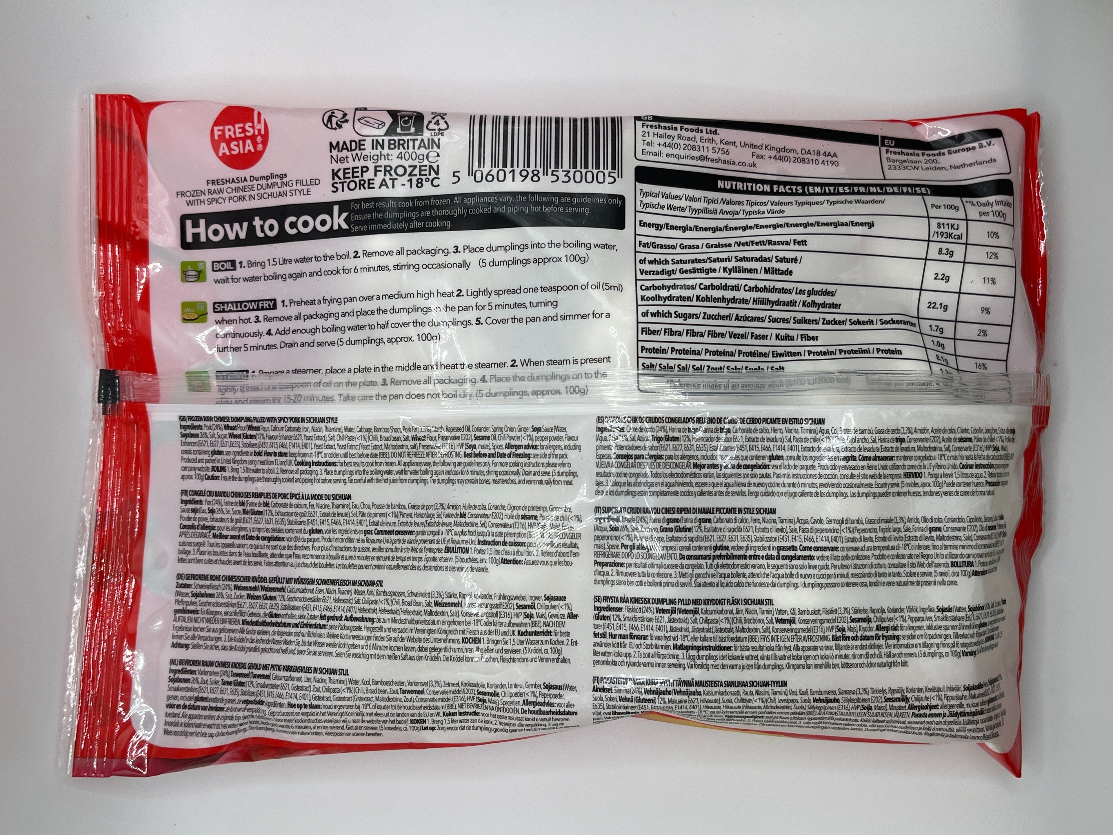 FreshAsia Hot & Spicy Pork Dumplings 400g