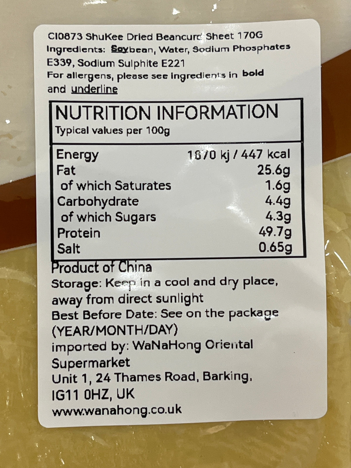 ShuKee Dried Beancurd Sheet 170g