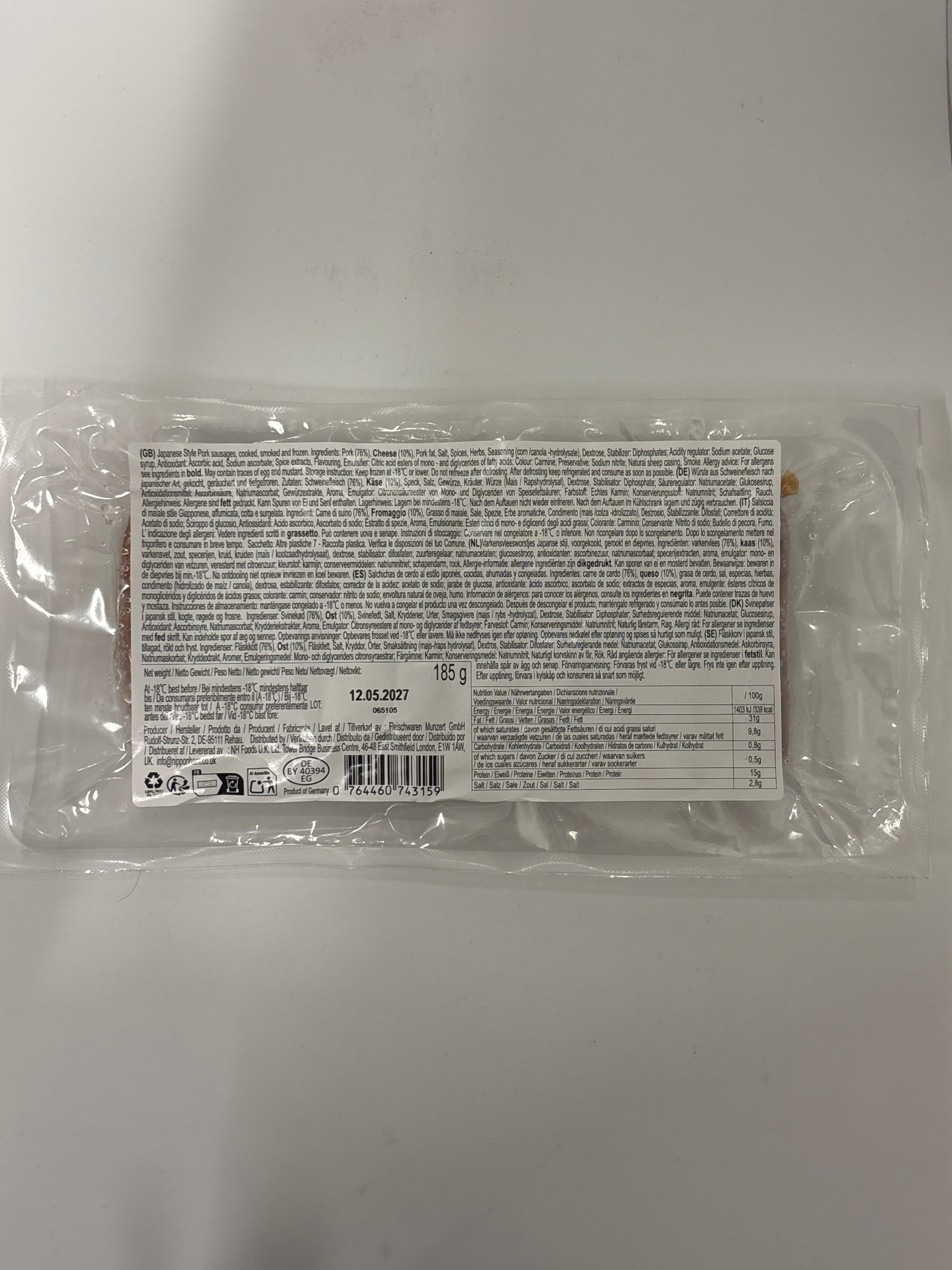NPH Sausage w/ Chilli Cheese 185g (Frozen)