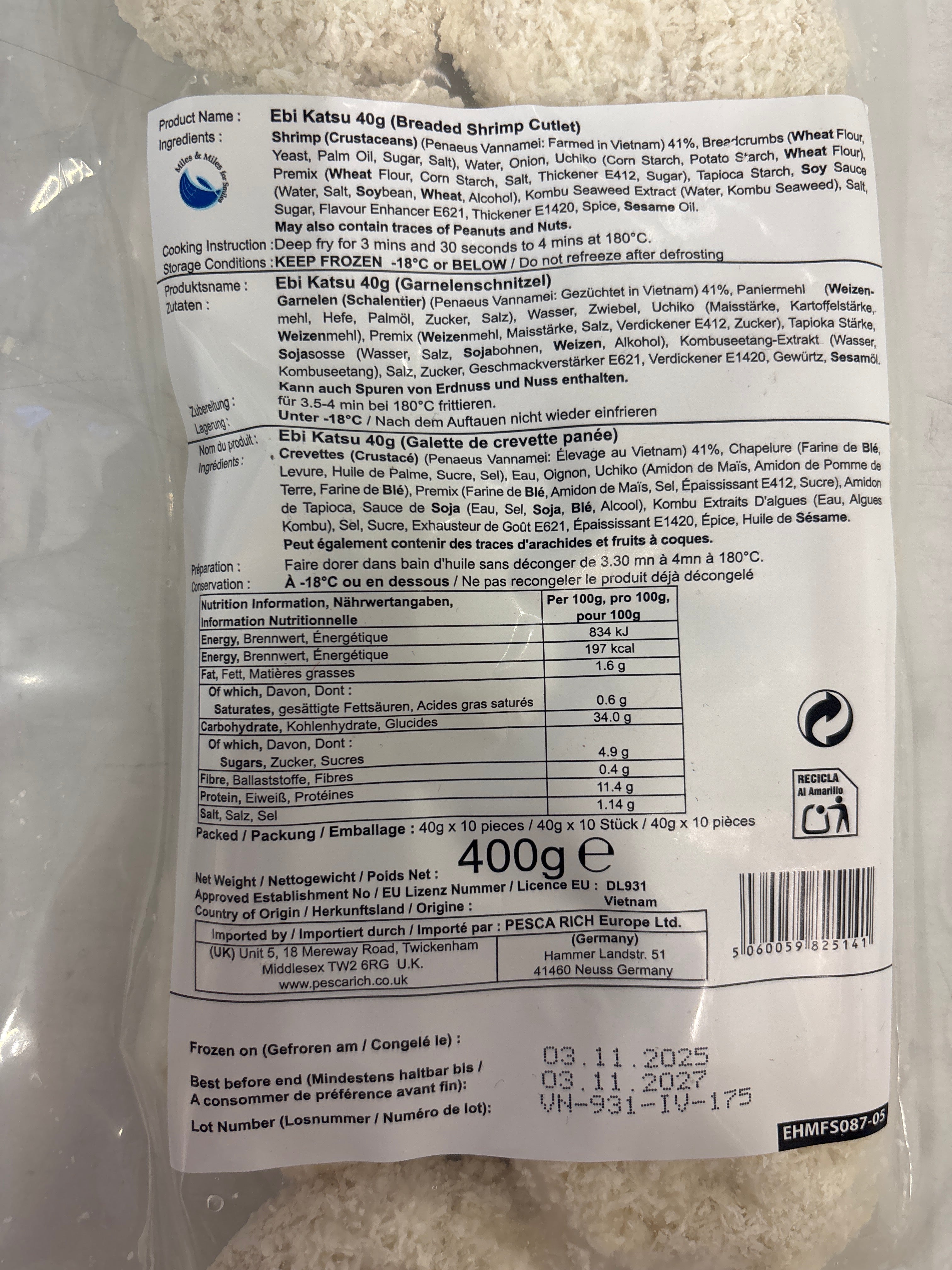 Pesca Rich 炸蝦餅 400g (10片裝)