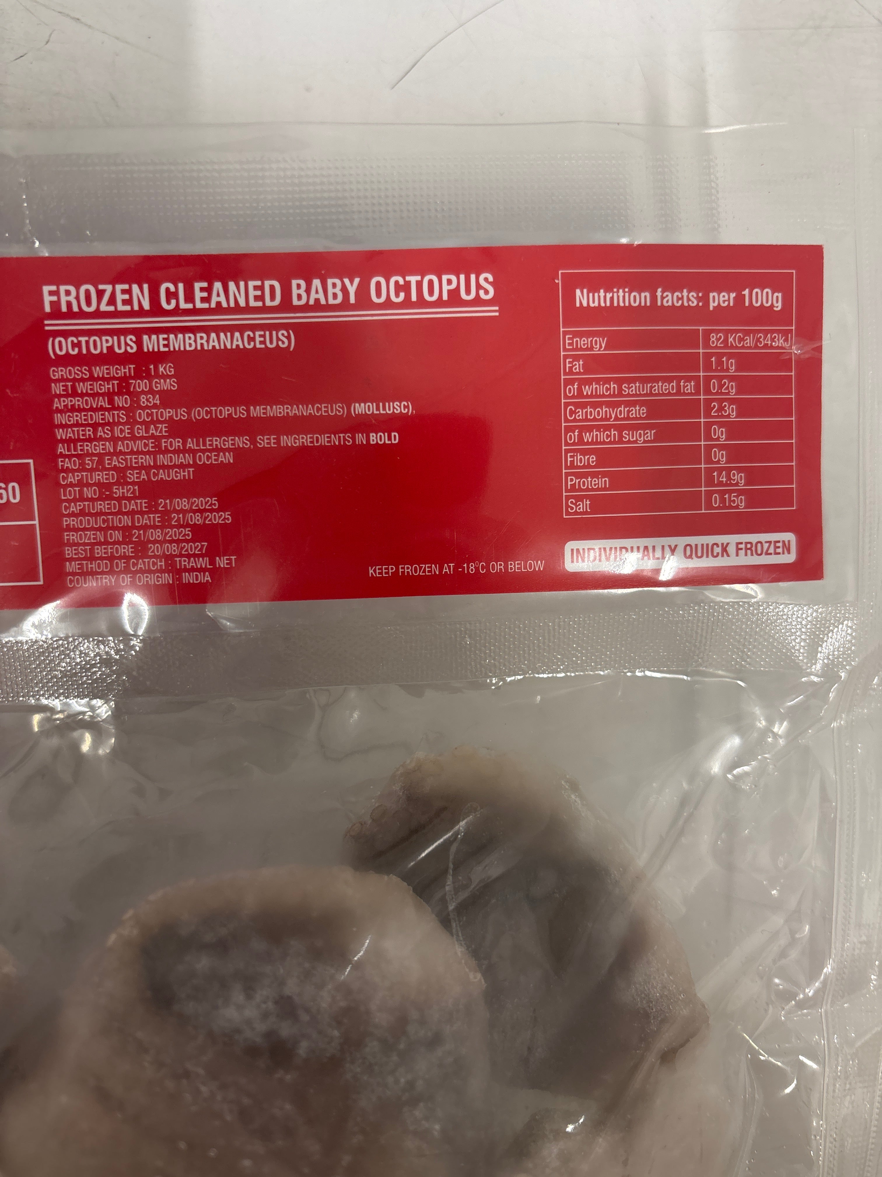 Baby Octopus Net 700g Gross 1kg